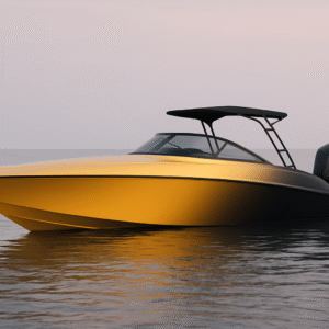 Gold and Black Gradient Speedboat