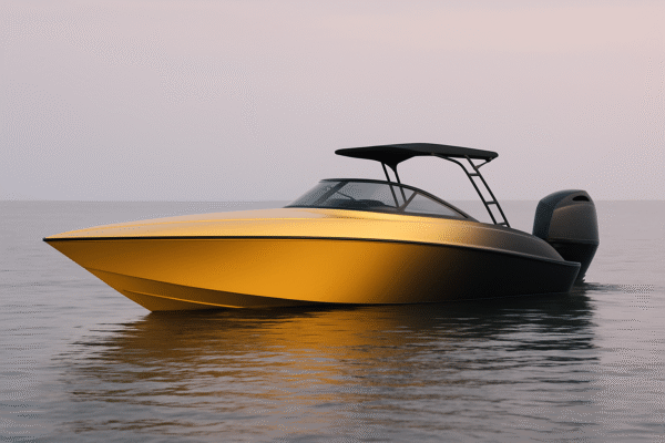 Gold and Black Gradient Speedboat